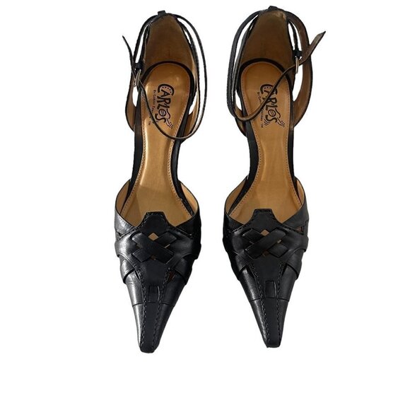 CARLOS By CARLOS SANTANA Pointy Toe Pumps Heels Size 6.5M Upper Leather - Picture 4 of 14